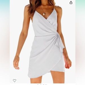 White wrap mini dress